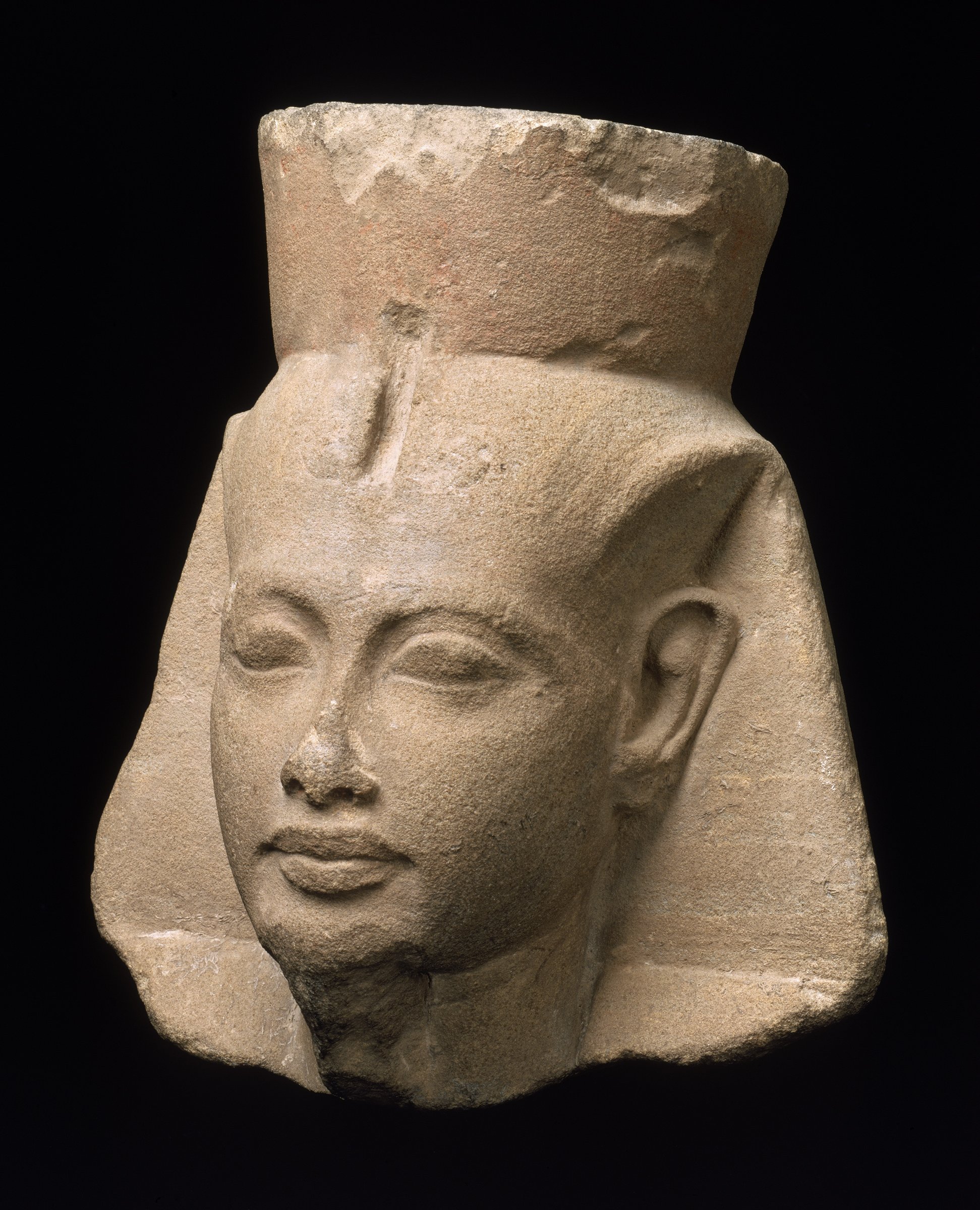 Sandstone head of King Tutankhamen, 1336–1327 B.C.