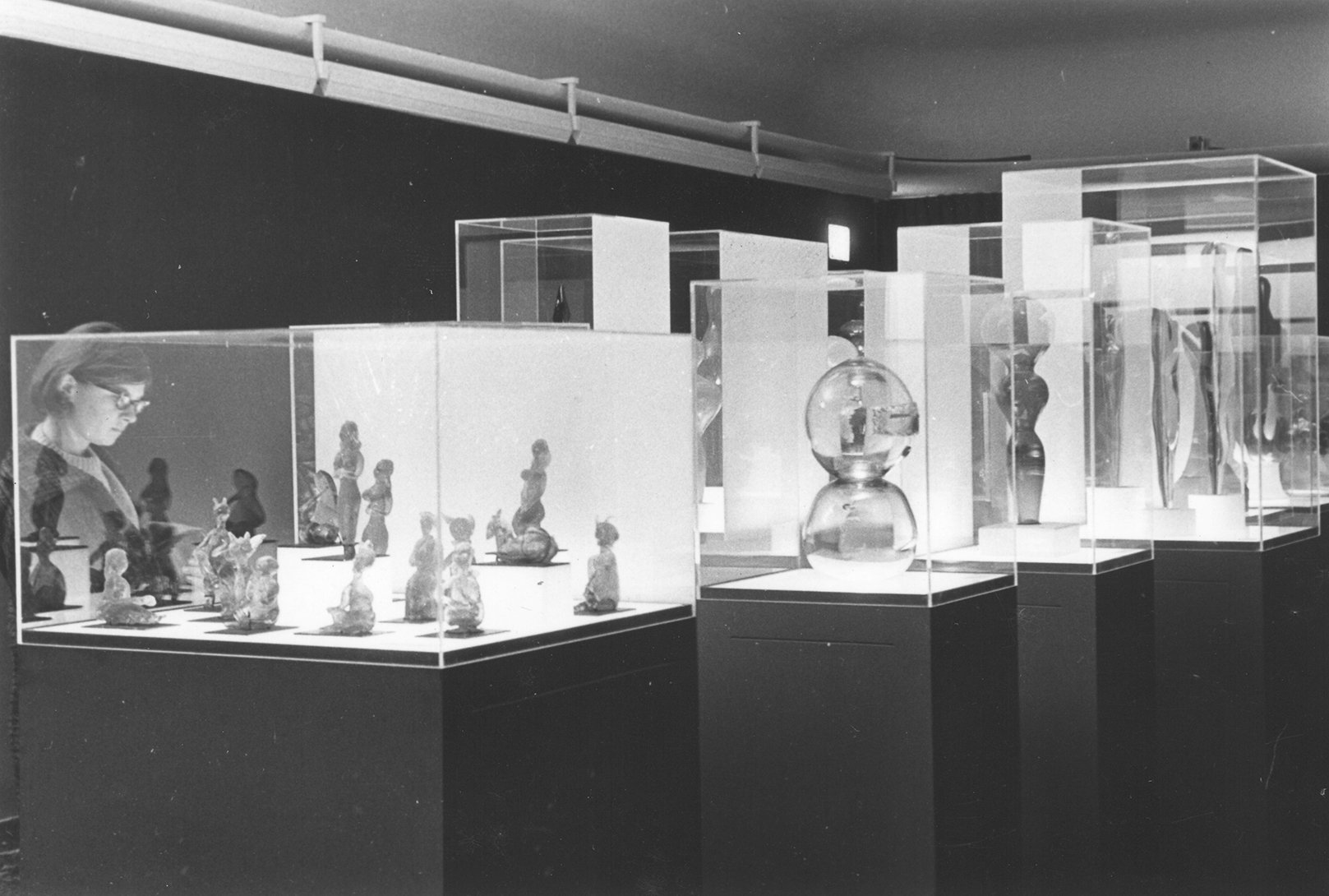 Installation view of Sculpture in Glass, Museum of Modern Art, New York, 1965
