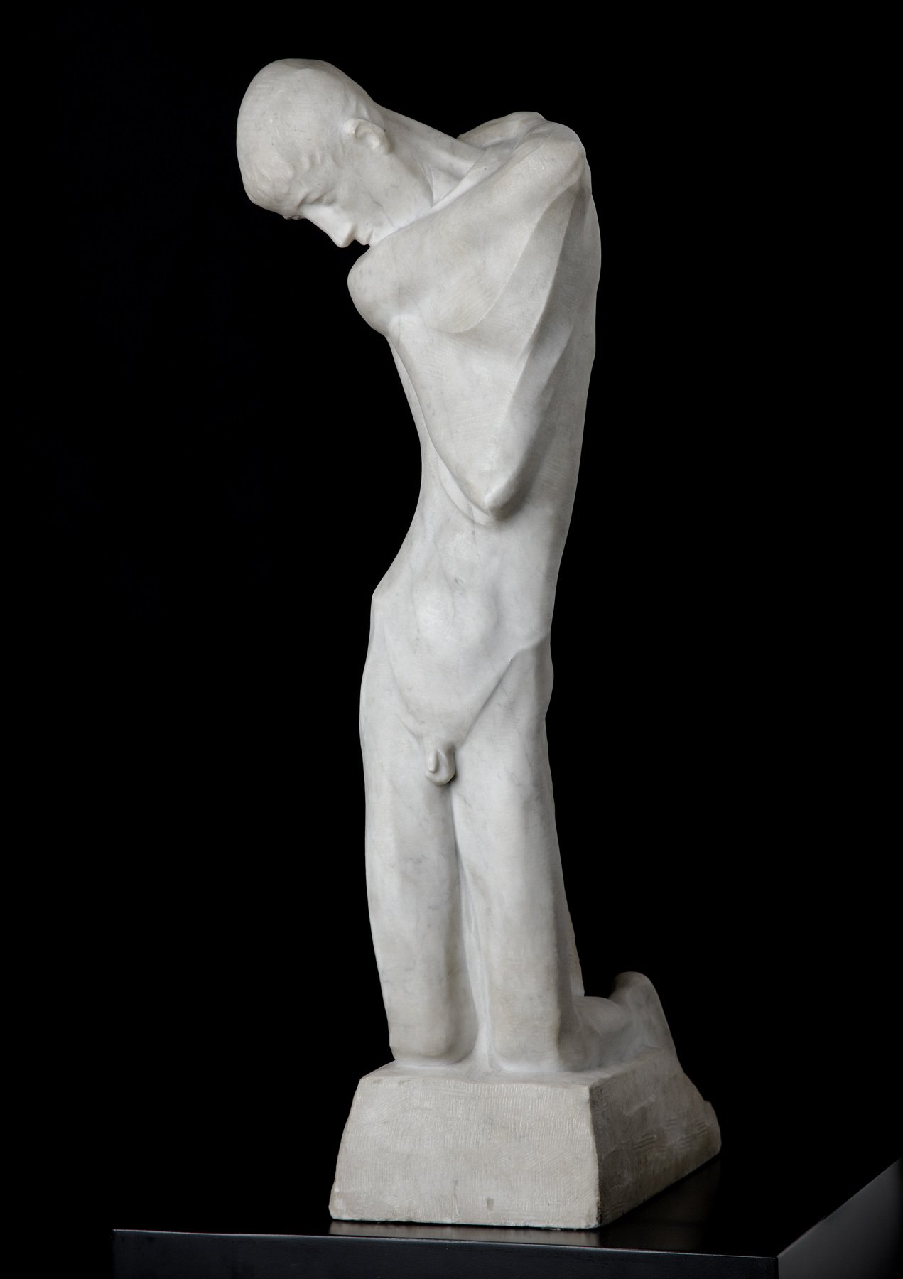 George Minne, Kneeling Youth, ca. 1898, a marble figure