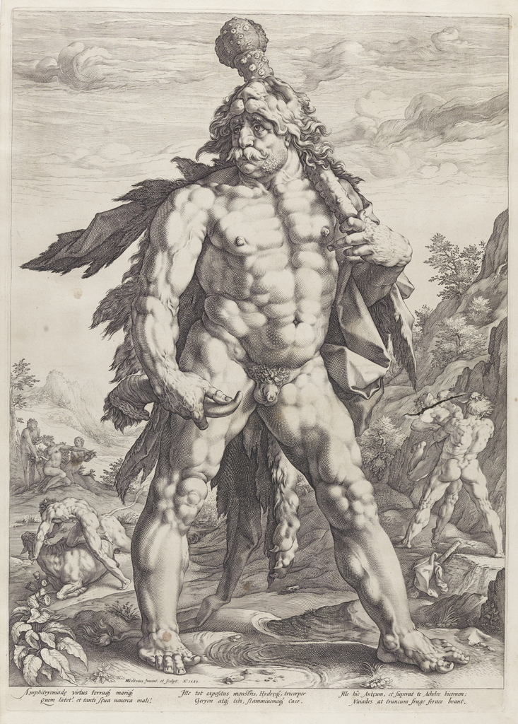 The Great Hercules Heindrick Goltzius Engraving on laid paper 1589 Acquired by the State and assigned to the Museo Nacional del Prado, 2014