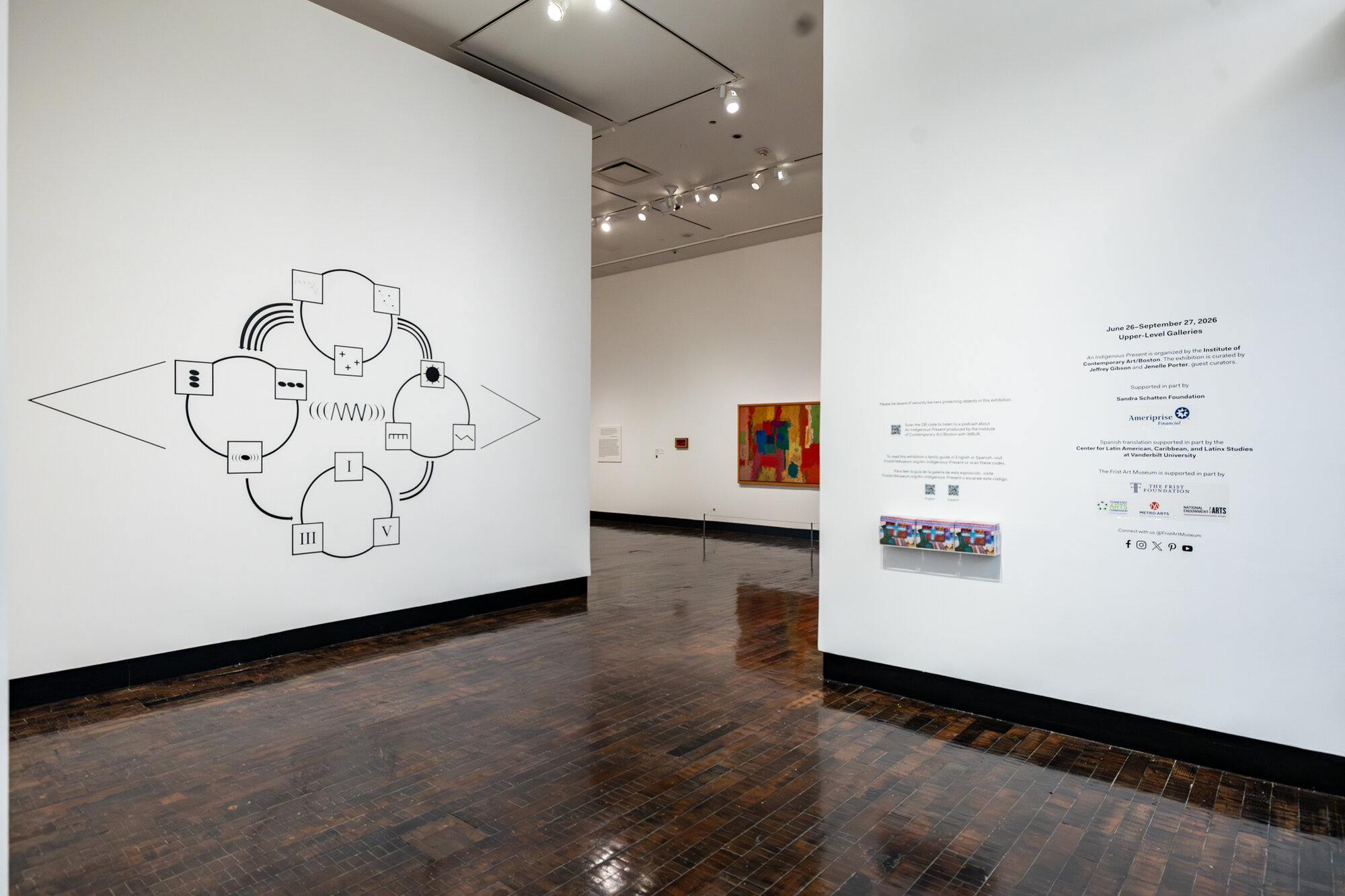 Gallery entrance graphics for "An Indigenous Present" at the Frist Art Museum