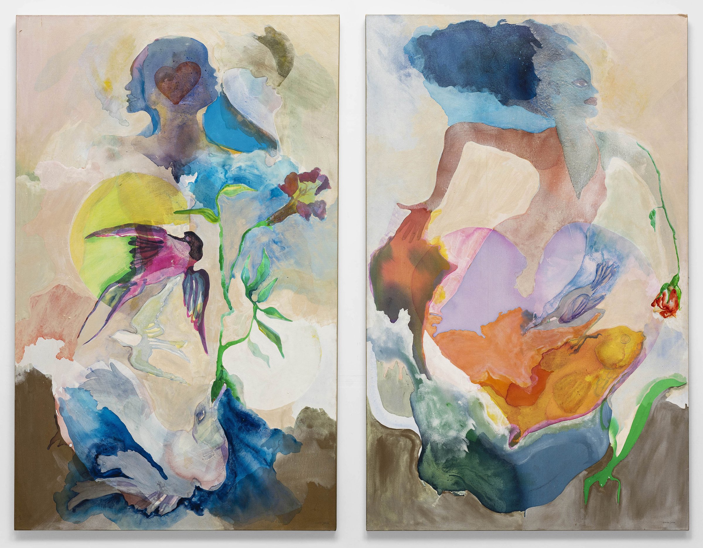 Suzanne Jackson, Wind and Water, 1975, acrylic wash and graphite on canvas