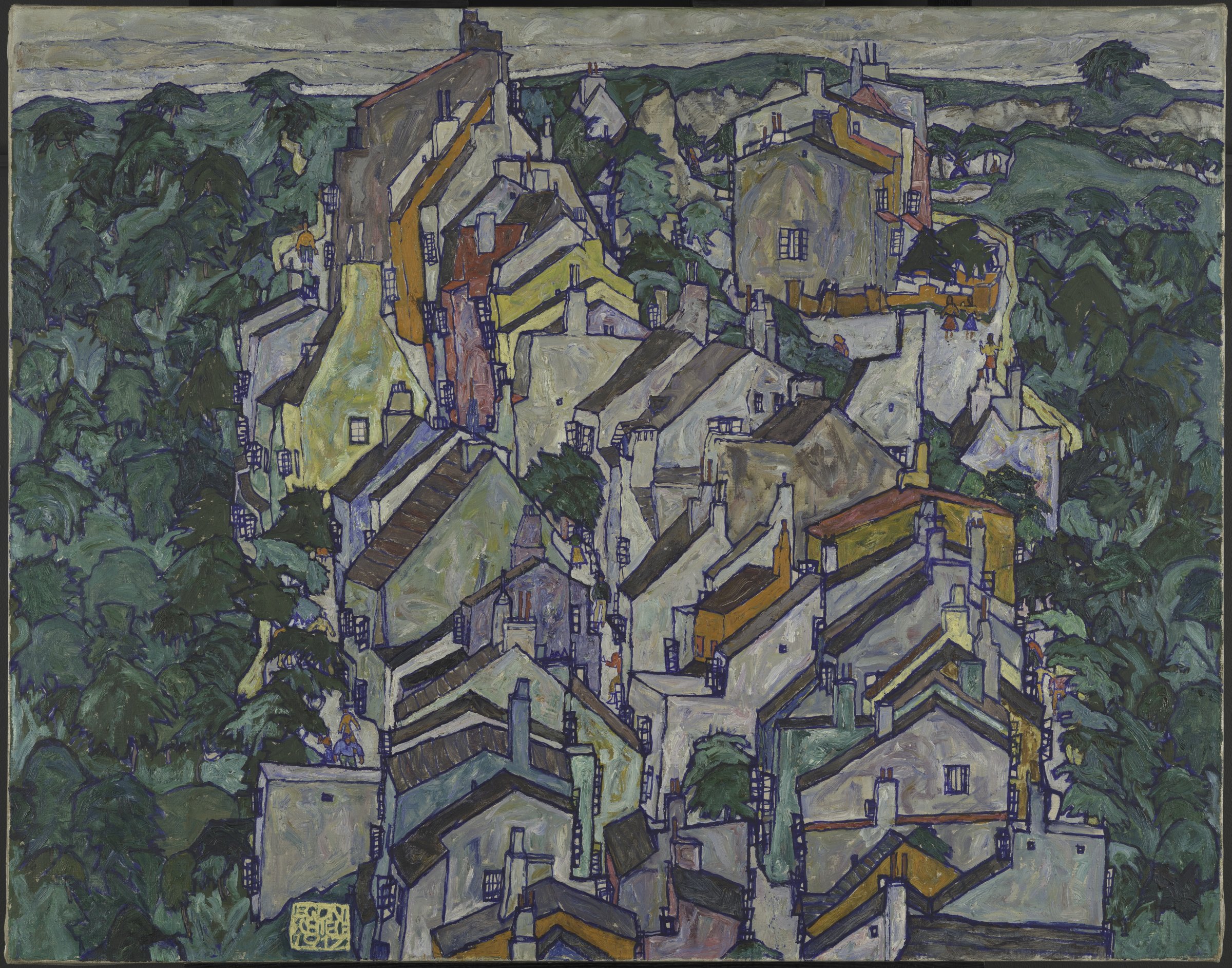 Egon Schiele, Town among Greenery (The Old City III), 1917