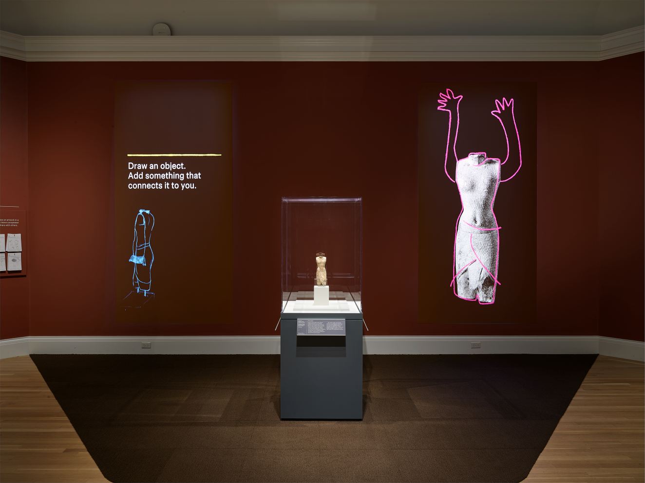 Installation view of Ways of Looking on view 03-22-2026 through 02-28-2027 at the RISD Museum.