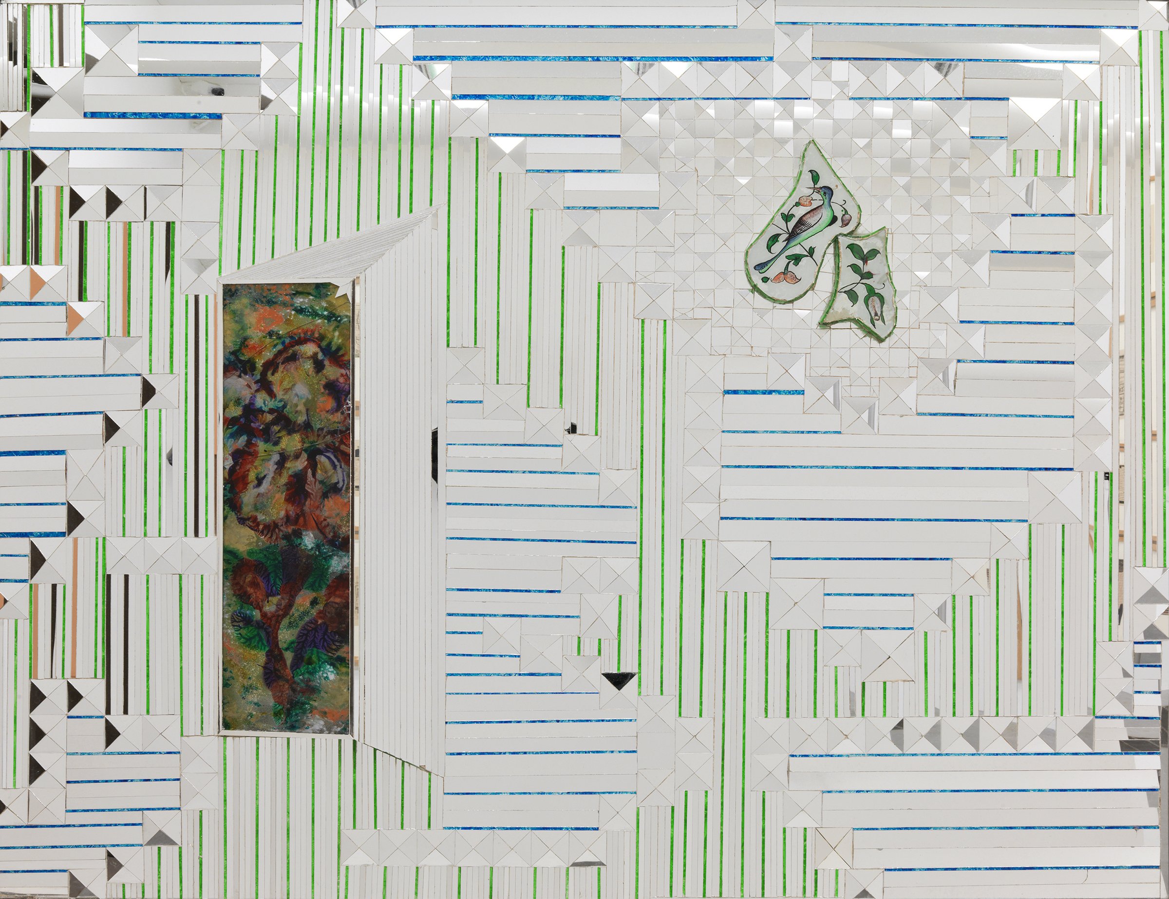 Monir Shahroudy Farmanfarmaian, Something Old Something New, 1974, mirror glass mosaic