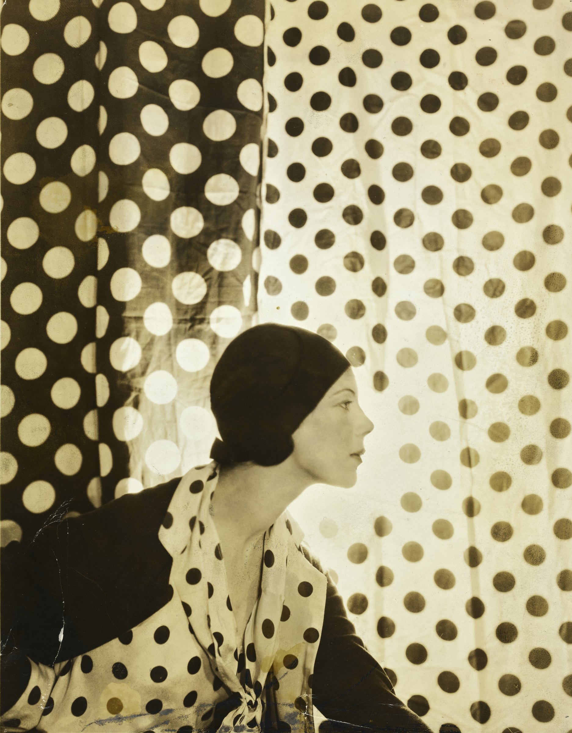 Cecil Beaton, Polka Dots (Tilly Losch): the dancer in profile in a polka-dot dress against a polka-dot backdrop