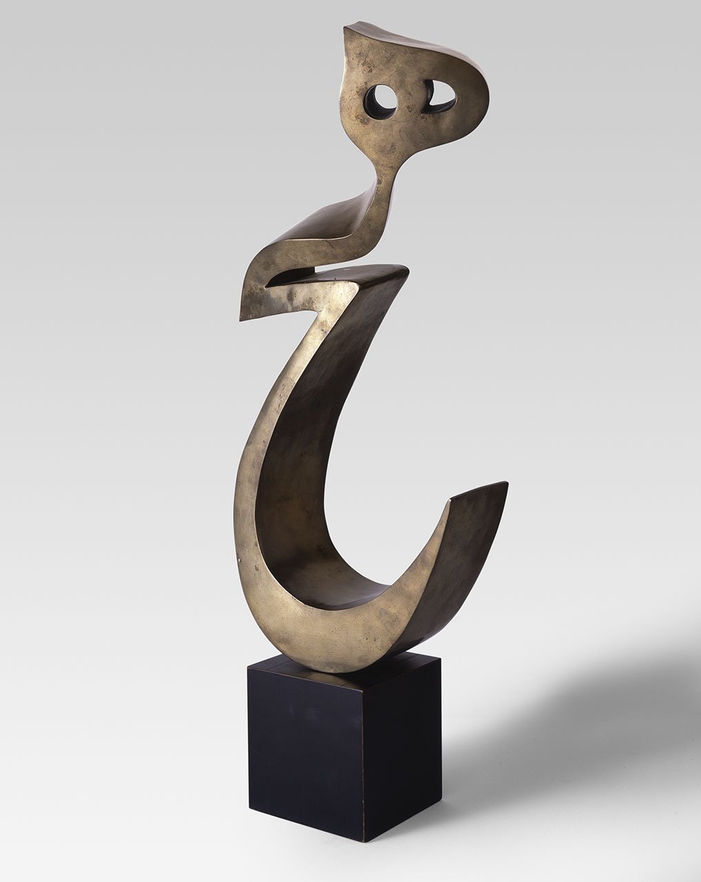 Parviz Tanavoli, Heech, 1972, bronze sculpture of the Persian word for nothing