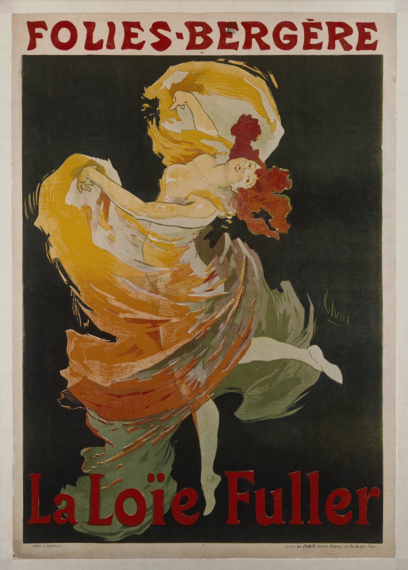 Poster advertising La Loïe Fuller at the Folies-Bergère, Paris, 1893, on view in DIVA at the Denver Art Museum