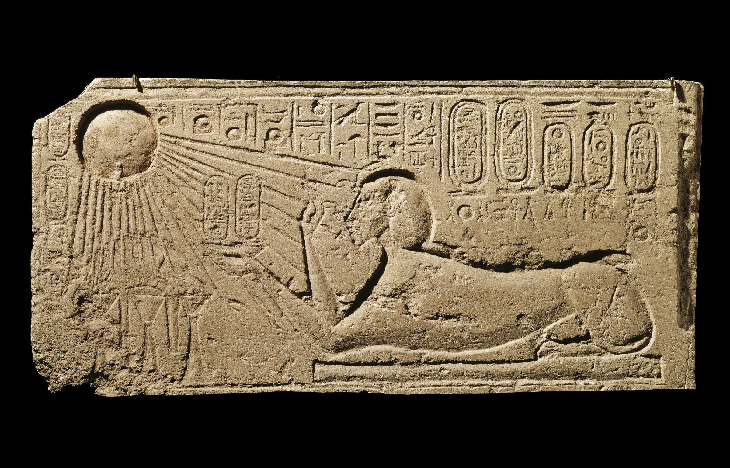 Limestone relief showing Akhenaten as a sphinx, 1349–1336 B.C.