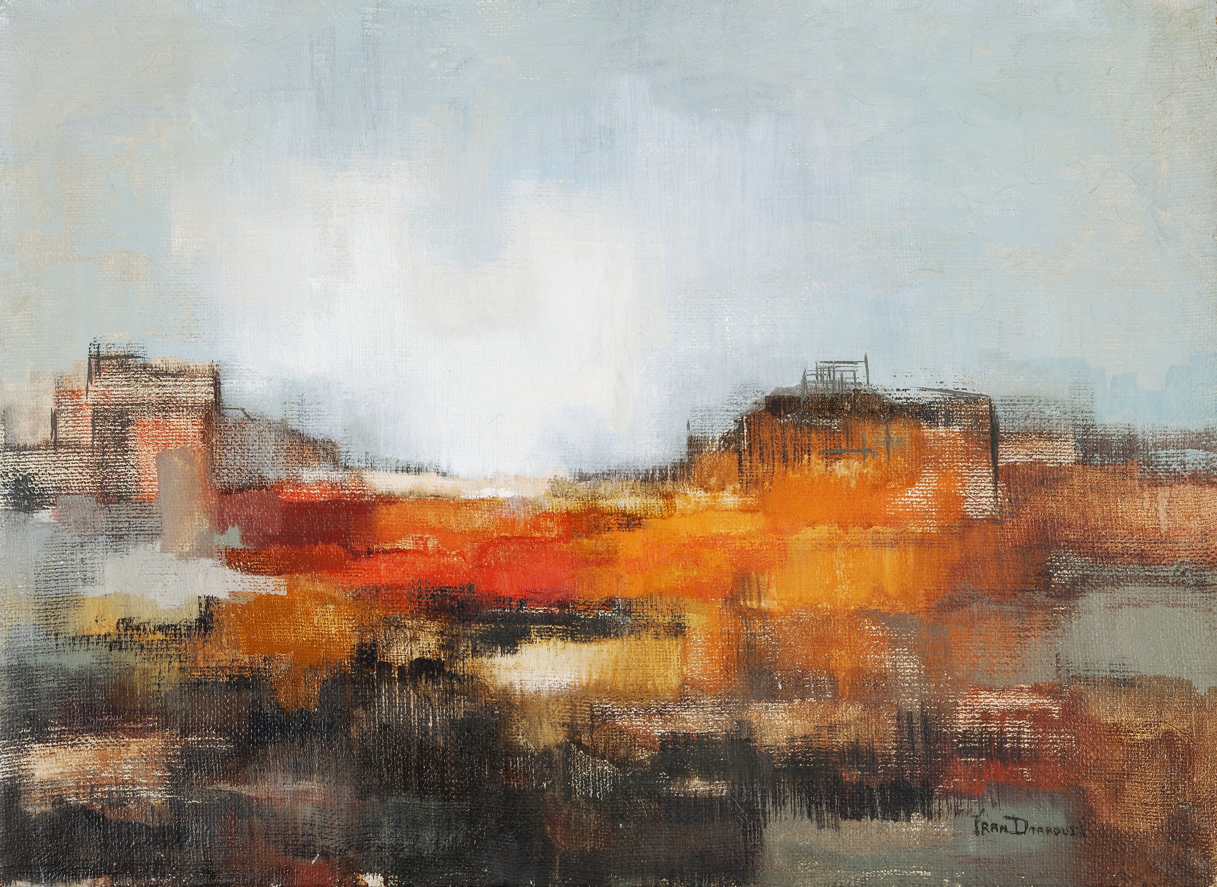 Iran Darroudi, Untitled, c. 1960, oil on burlap