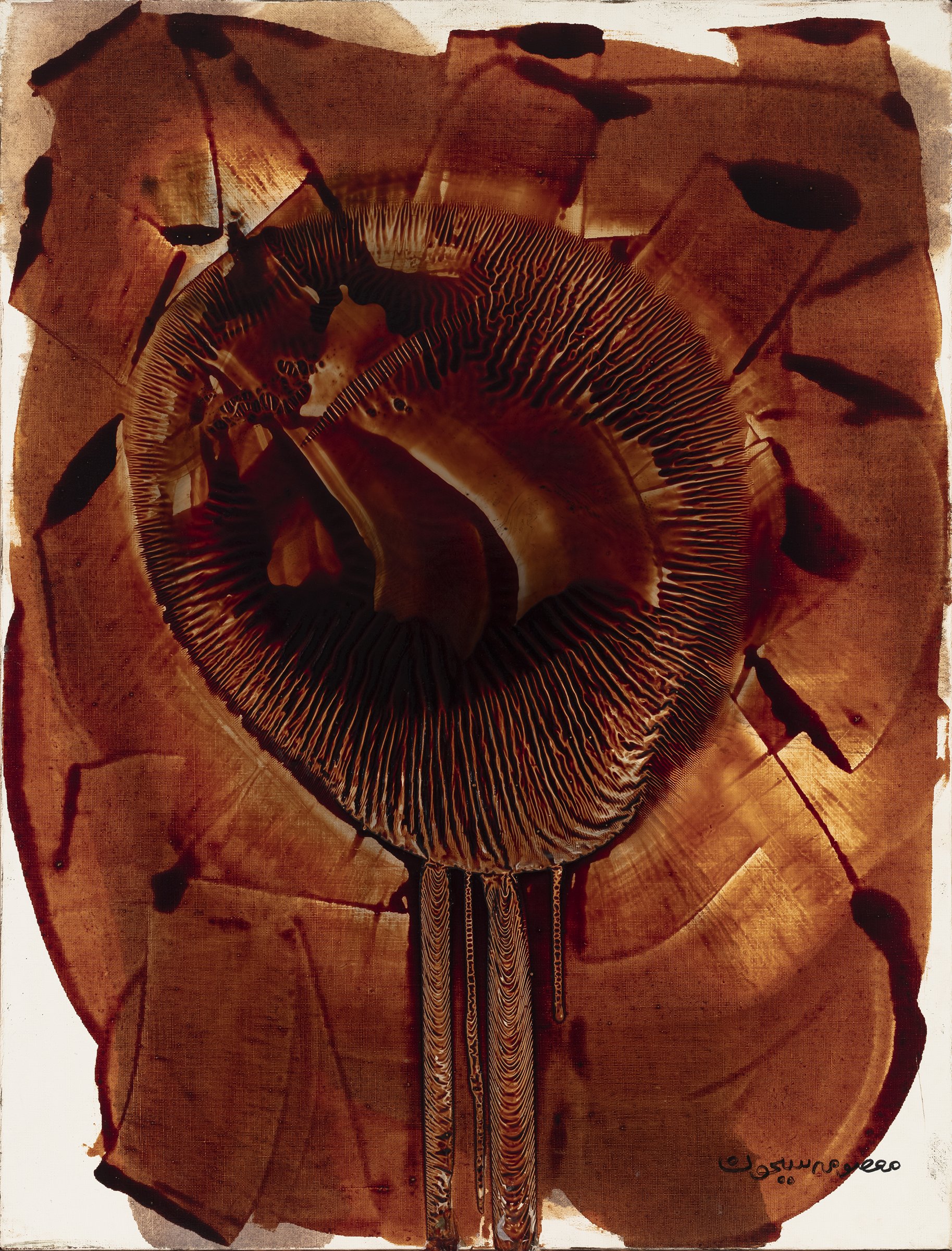 Massoumeh Seyhoun, Composition #13, 1967, enamel and lacquer on canvas