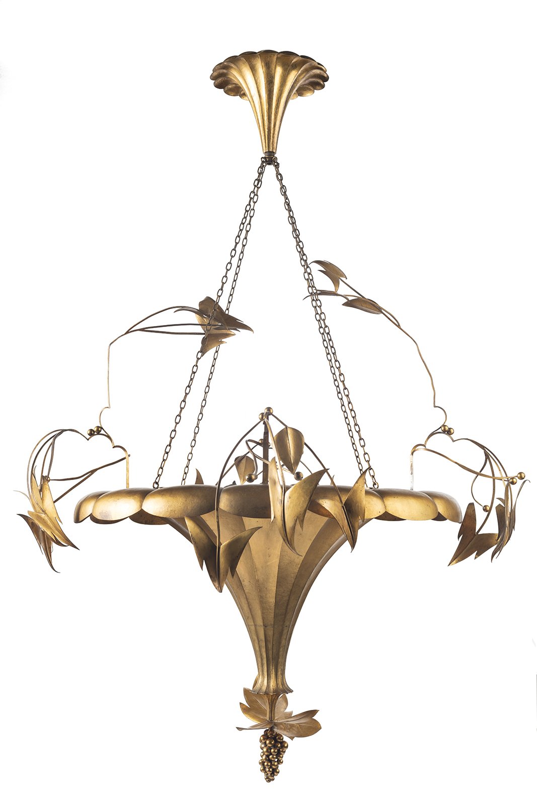 Dagobert Peche, gilt-brass chandelier, 1920